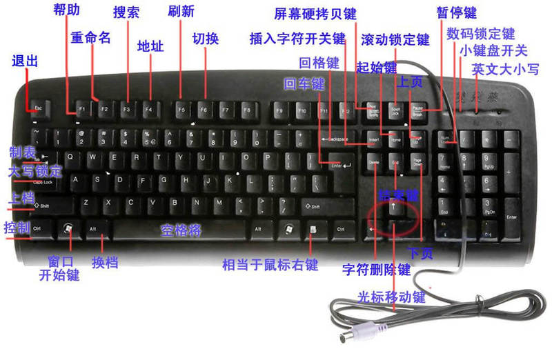 电脑键盘功能详细介绍（键盘各个键的意思图解大全）